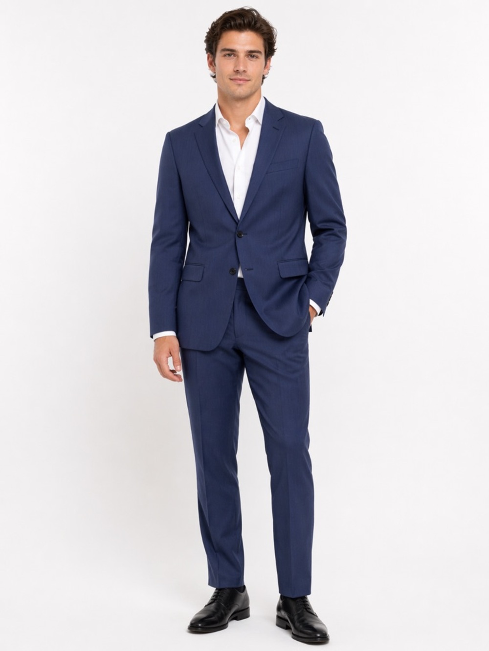 Lauren Ralph Lauren Men’s Blue Wool Blend Two-Piece Suit – 40L / 36W x 32L